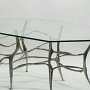 table basse (inox, verre)